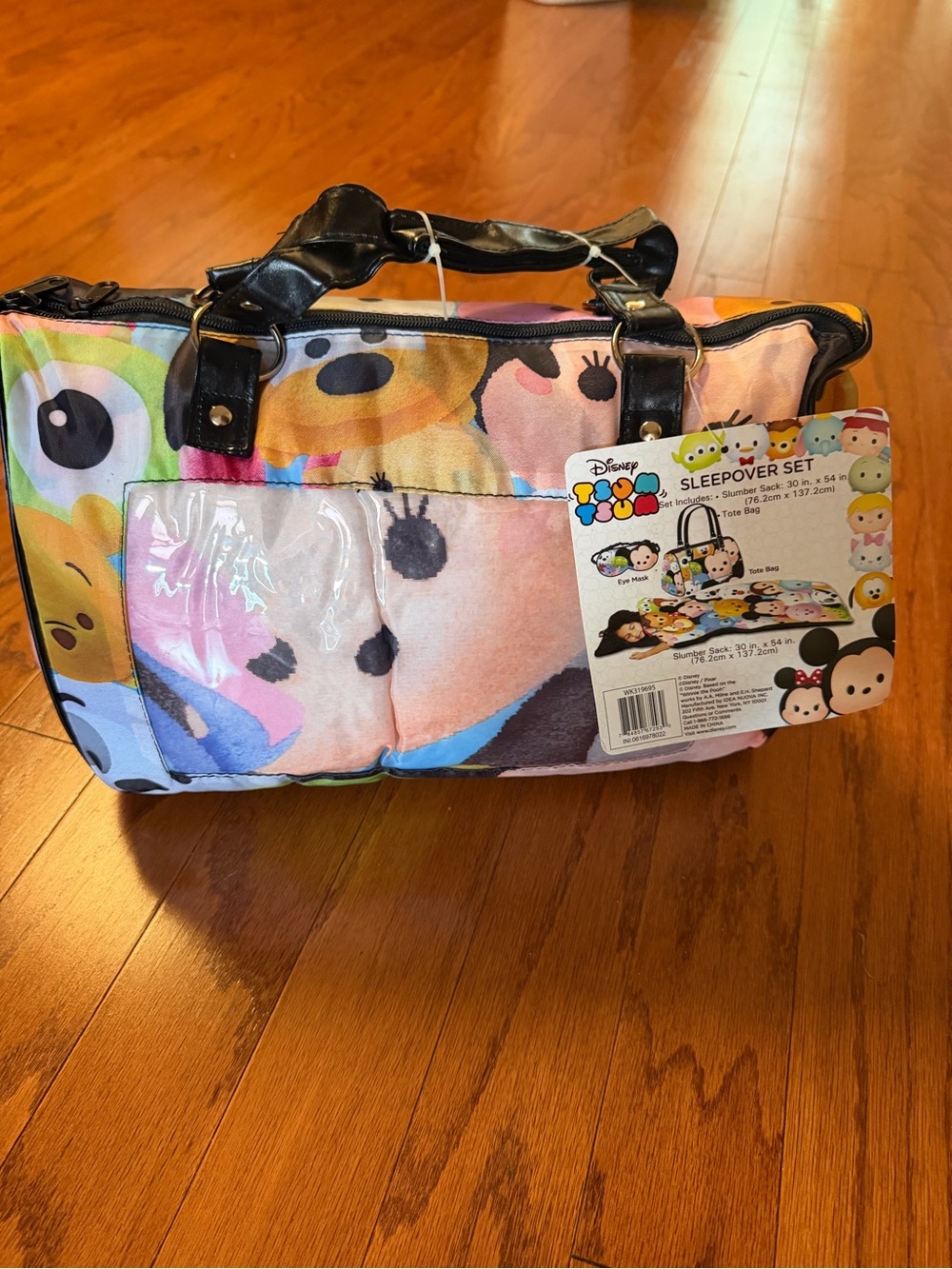Disney tsum tsum sleepover bag, 2 piece set, new with. Tag,